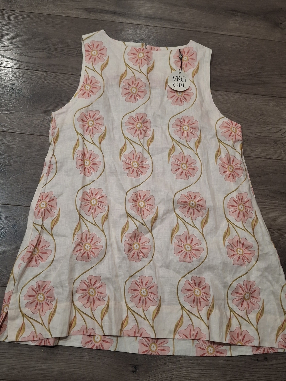 VRG GRL Aftersun Linen Mini Dress Bloom